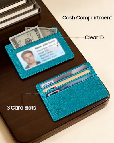 FINTIE Slim Minimalist Front Pocket Wallet RFID Blocking Credit Card Holder - color: Legacy Teal