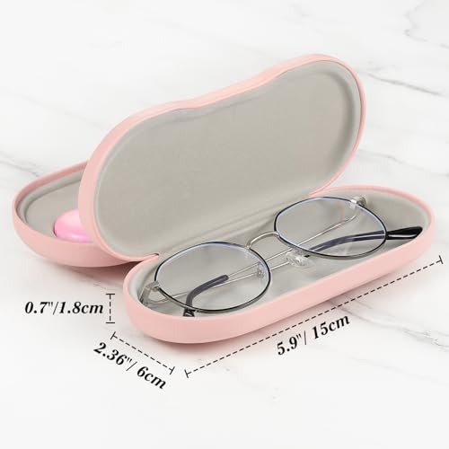 MoKo Double Eyeglass Case,Glasses and contact case 2 in 1 with Mirror - color: Ab-pink