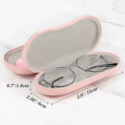 MoKo Double Eyeglass Case,Glasses and contact case 2 in 1 with Mirror - color: Ab-pink