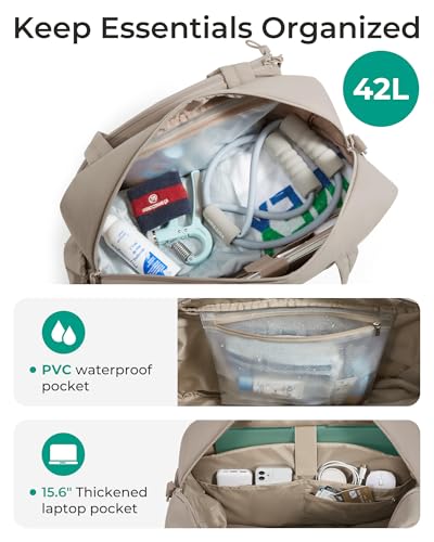 BAGSMART Tennis Gym Bag for Women, 2-in-1 Pickleball Backpack Sports Duffle - color: Slate Green