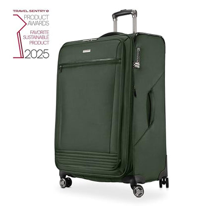 Ricardo Beverly Hills Avalon Softside Medium Check-In Luggage Made with Sustainable 100% Recycled PET (rPET), Lightweight, Eco-Friendly Travel, Expandable, Dual Spinner Wheels, Juniper Green, 28-inch - color: Juniper Green, size: 28-inch
