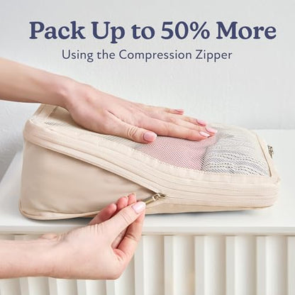 Vandel Space-Saving Compression Packing Cubes for Women 6-Pack Compressible - color: 3. Sand, size: 6 Pack (Compression)