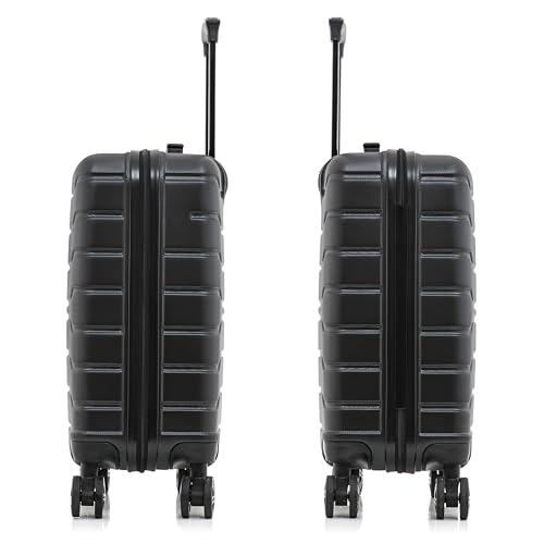 InUSA TREND Luggage with Spinner Wheels | Durable Lightweight Hardshell Suitcase, Travel bag with Handle and Trolley, 20-Inch Carry On Small Luggage | Black - color: Black, size: Carry-on