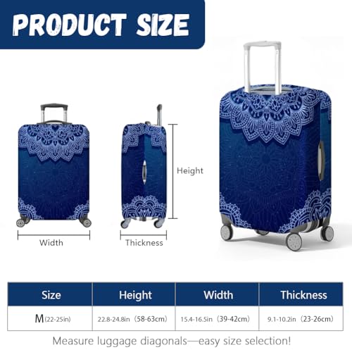 MAYJOYDIY Lotus Luggage Cover Flowers Elastic Baggage Covers Nature Floral Dust-Proof Suitcase Sleeve Anti-Scratch Washable Suitcase Protector Size M Fit 22-25 Inch Luggage - style: Lotus