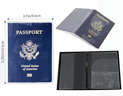 3-Pack Passport Holder + 2 PVC Covers, RFID, PU Leather(Black) - color: Black