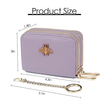 imeetu RFID Credit Card Holder, Small Card Wallet Women, Leather Card Case - color: Max - Light Purple, size: Max