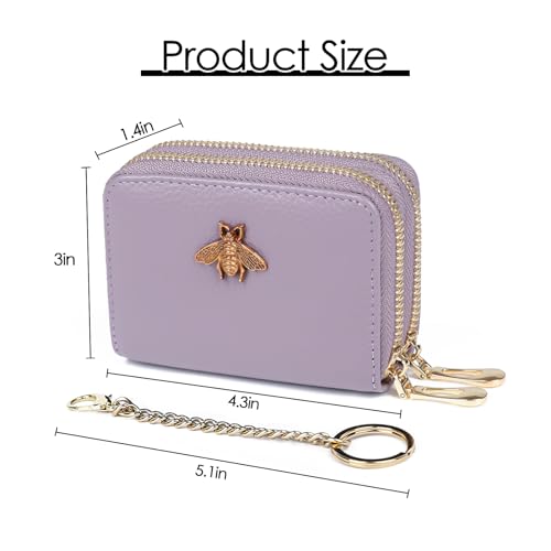 imeetu RFID Credit Card Holder, Small Card Wallet Women, Leather Card Case - color: Max - Light Purple, size: Max