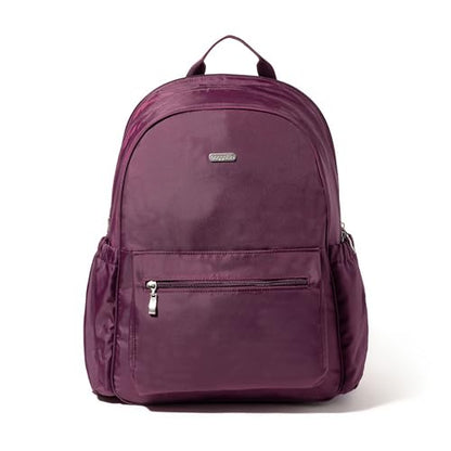Baggallini Essential Laptop Backpack - 16x12 Inch Travel Backpack with 16" Laptop Sleeve - Lightweight Luggage Backpack - color: Mulberry