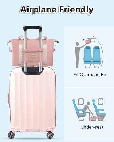 Women Girl Birthday Gifts Weekend Sleepover Overnight Duffle Bag - color: Pink, style: J