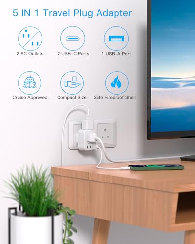 US to India Plug Adapter, Type D Travel Charger Power Adaptor Bangladesh - style: Type D - India Maldives