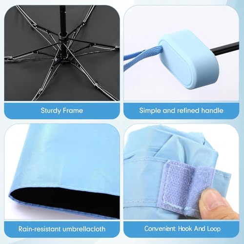 2 Pack Mini Travel Folding Umbrella for Purse with Case UPF 50+ Sun Protection Small Compact Pocket Umbrella Tiny Lightweight Bumbersoll for Women Men Gifts Fit Purse Backpack Wallet