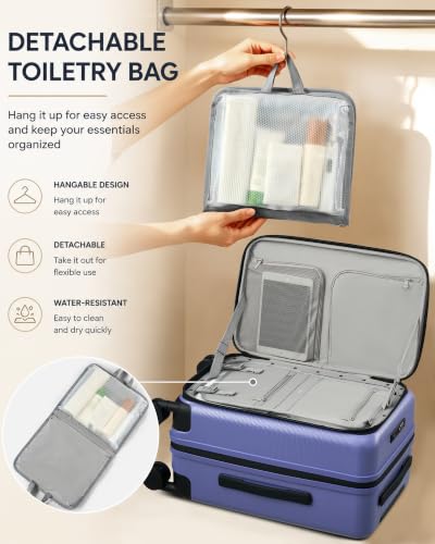 Hanke 28 Inch Top Opening Expandable Extra Large Luggage With TSA Lock，114L - color: Deep Space Purple, size: 28 Inch