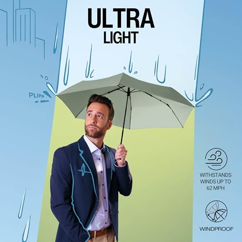 Knirps US.050 Ultra Light Pocket Size Manual Rain Umbrella with Carrying Case - color: Red