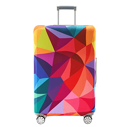 Travelkin 여행 가방 Tsa 승인 여행 가방 커버 프로텍터, 다채로운 기하학, 엘라스틱 - color: 다채로운 기하학, size: S(18-21inch suitcase)
