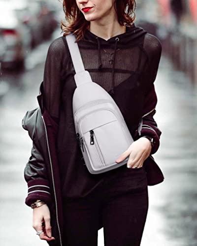 MASINTOR Sling Bag for Women, Crossbody Fanny Pack Sling Backpack, White - color: Pure White