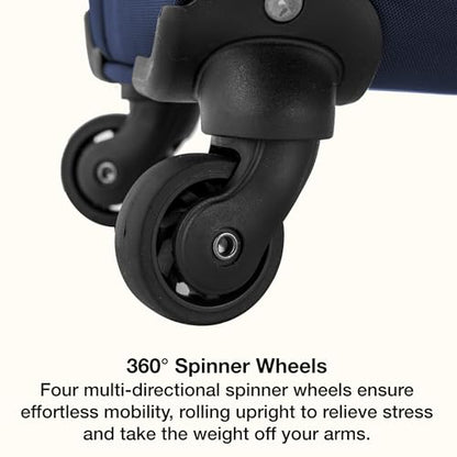 U.S. Traveler Anzio Softside Expandable Luggage with Spinner Wheels, Navy, 2-Piece Set (22/30) - color: Navy, size: 2-Piece Set (22/30)