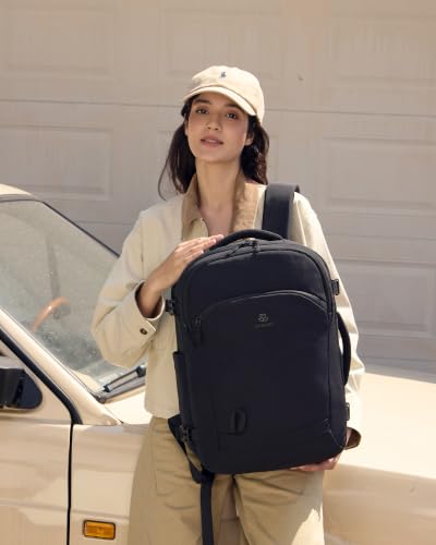 LOVEVOOK 40L Travel Backpack for Women, Airline Approved Carry On Backpack - color: Black, size: 40L-4PCS