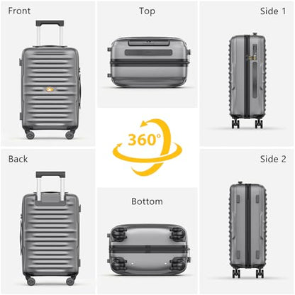 28 Inch Large Checked Luggage, PC Hardshell Suitcase, Silver - color: 1-Silver, size: Checked 28-Inch