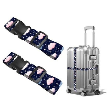 Nuxovilar Luggage Straps Set for Suitcase 1.96x90.5in Polyester - color: YVC10953, size: 1.96"x90.5"