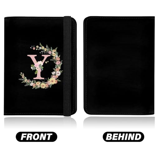 Cute Passport Holder and Holder Combo Passport Cover with RFID Blocking Women Men Compatible Wallet Credit Card Protector (Black-Y) - color: Black-Y