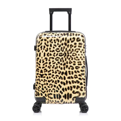 InUSA Cheetah Print 20-Inch Carry-On Hardside Spinner Luggage Lightweight - color: Cheetah, size: 20 Inch