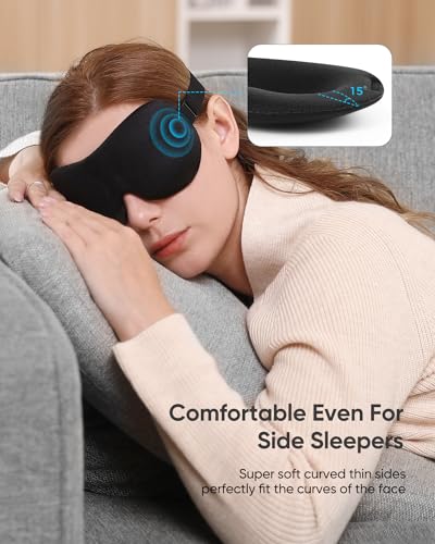 LKY DIGITAL Sleep Mask for Side Sleeper 3 Pack, Blackout 3D Eye Mask - color: Purple & Black & Red