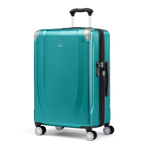 Travelpro Pathways 3 Hardside Checked Luggage Suitcase, Teal, 25-Inch - color: Kayak Teal, size: Checked Medium 25 Inch