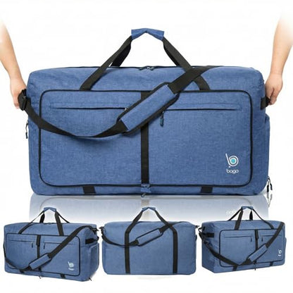 Bago Travel Duffle Bag for Women & Men. Extra Large Foldable Duffel Bags - color: SnowDepBlue, size: 140L