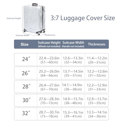 Veki Clear Suitcase Cover PVC Protector - color: Panax Pseudoginseng Open, size: 26inch