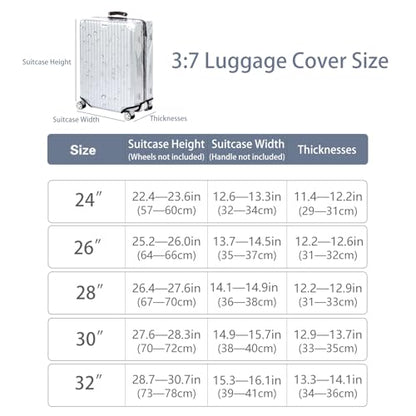 Veki Clear Suitcase Cover PVC Protector - color: Panax Pseudoginseng Open, size: 26inch