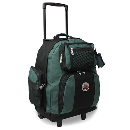 World Traveler Transworld 22-Inch Carry-On Rolling Backpack, Green - color: Green