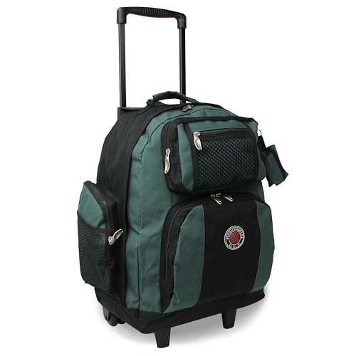 World Traveler Transworld 22-Inch Carry-On Rolling Backpack, Green - color: Green
