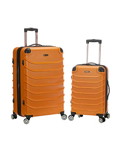 Rockland Speciale Hardside 2 Piece Expandable Spinner Luggage Set, (20"/28"), Orange - color: Orange