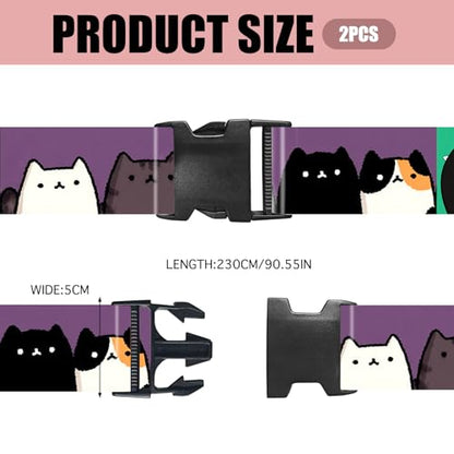 Nuxovilar Luggage Straps Set for Suitcase 1.96x71in Polyester - color: YLU10318, size: 1.96"x70.86"