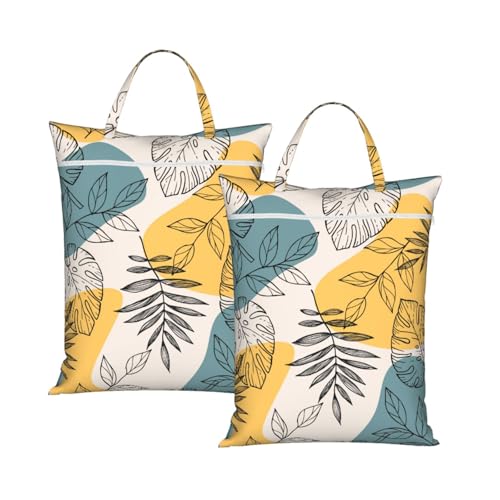 "cute leaves colorful leaf 2-Pack Travel Laundry Bags for Dirty Clothes- Large Waterproof Laundry Tote, Wet & Dry Use, Reusable Foldable Carry Handles for Vacation, Gym & Dorm" - color: Cute Leaves Colorful Leaf