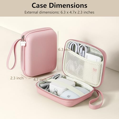 휴대용 충전기 케이스, 테크 파우치 여행용 오거나이저, L, 핑크 - color: 핑크, size: L