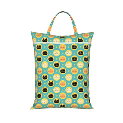 Blue Cats Travel Laundry Bag Washable Dirty Clothes Bag for Gym - color: Blue Cats