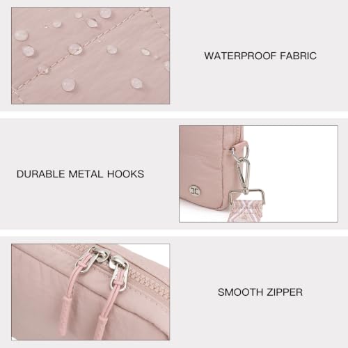 Telena Crossbody Bags for Women Cross Body Purse with Guitar Strap - color: Blush Pink