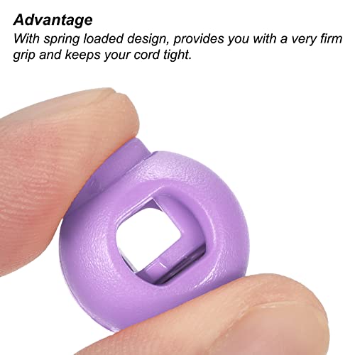 PATIKIL 30Pack Cord Locks Ball Spring Toggle Stopper Light Purple - color: Light Purple