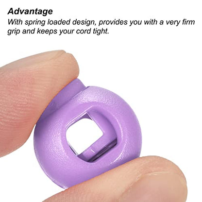 PATIKIL 30Pack Cord Locks Ball Spring Toggle Stopper Light Purple - color: Light Purple