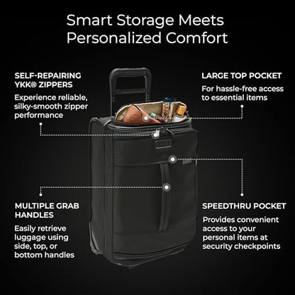 Expandable Cabin Bag - color: Black, style: Global 2-wheel Carry-on Duffle