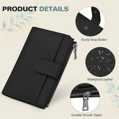 RFID Passport Holder for Travel, Leather Passport Cover Travel Wallet - color: Black