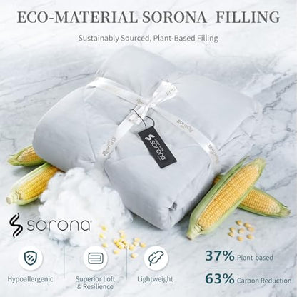 Dual-Sided Cooling Comforter, Gray and White, Queen - color: Gray & White, size: Queen