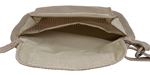 eagle creek RFID Blocker Neck Wallet - Durable and Lightweight Travel Passport and Valuables Organizer with Hook and Loop Closure and Adjustable Neck Strap, Tan - color: Tan