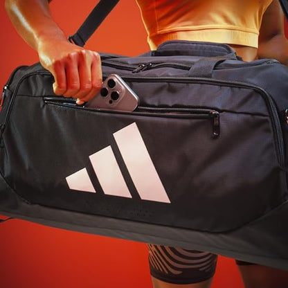 adidas Defender Duffel Bag - color: White/Night Indigo/Pure Ruby Red/Medium 59L, size: Medium (59L), style: Medium 59l