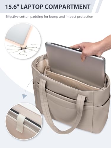 RHDZO Tote Bag for Women with 15.6 Inch Laptop Compartment and Cup Holder - color: Large-2 Set Camel, size: Large-2 Set