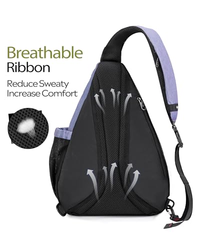 OutdoorMaster Sling Bag, Hiking Daypack, Crossbody Shoulder Chest Urban - color: Light Purple