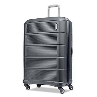 American Tourister Stratum 2.0 Expandable Hardside Luggage with Spinner Wheels, 28-Inch Checked-Large, Charcoal - color: Charcoal, size: 28-Inch Checked-Large