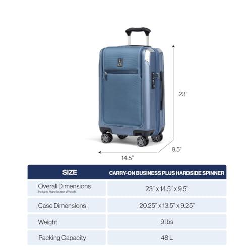 Travelpro Platinum Elite Hardside Carry-On Luggage, Dark Sky, 21-Inch - color: Dark Sky Blue, size: Carry-on with Laptop Pocket 21-Inch