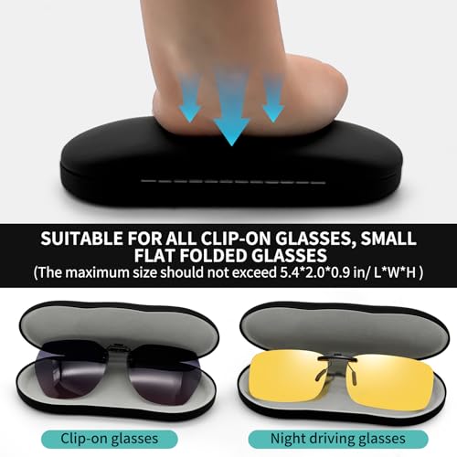 Eyeglasses Cases for Glasses, Clip-on, Sunglasses, Reading Glasses - color: Black-1